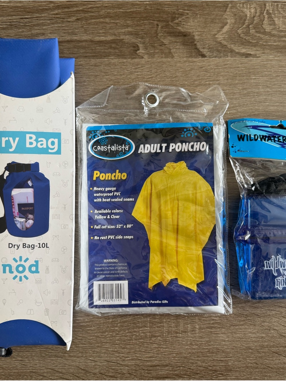 Waterproof Dry Bag 10 Liter, Adult Poncho, Plastic Water Resistant Holder